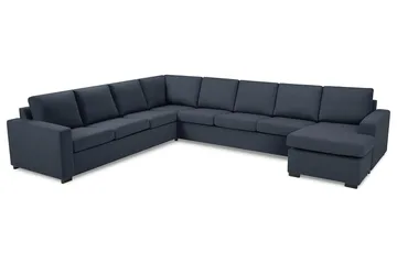 Crazy 7-seters Høyrevendt U-formet XX-Large Hjørnesofa med Divan i Stoff - Blå - Møbler - Sofaer - Hjørnesofaer - Hjørnesofa med divan