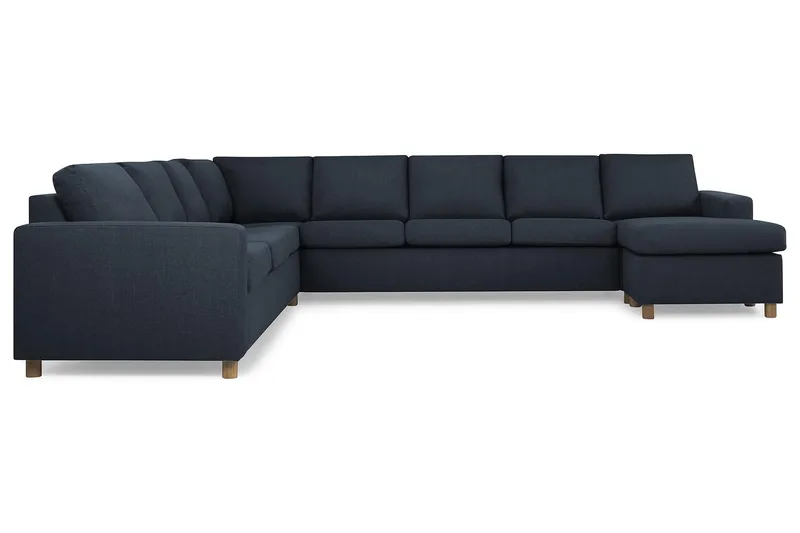 Crazy 7-seters Høyrevendt U-formet XX-Large Hjørnesofa med Divan i Stoff - Blå - Møbler - Sofaer - Hjørnesofaer - Hjørnesofa med divan