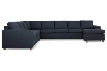 Crazy 7-seters Høyrevendt U-formet XX-Large Hjørnesofa med Divan i Stoff - Blå - Møbler - Sofaer - Hjørnesofaer - Hjørnesofa med divan