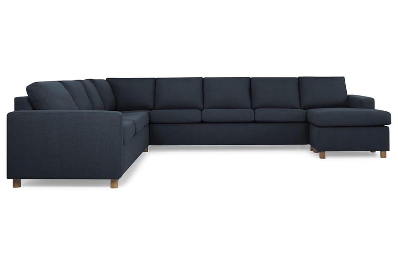 Crazy 7-seters Høyrevendt U-formet XX-Large Hjørnesofa med Divan i Stoff - Blå - Møbler - Sofaer - Hjørnesofaer - Hjørnesofa med divan