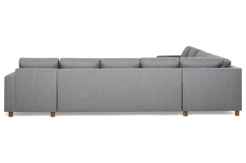Crazy 7-seters Høyrevendt U-formet XX-Large Hjørnesofa med Divan i Stoff - Grå - Møbler - Sofaer - Hjørnesofaer - Hjørnesofa med divan