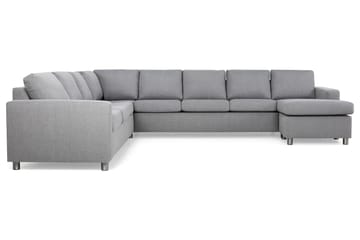 Crazy 7-seters Høyrevendt U-formet XX-Large Hjørnesofa med Divan i Stoff - Grå - Møbler - Sofaer - Hjørnesofaer - Hjørnesofa med divan