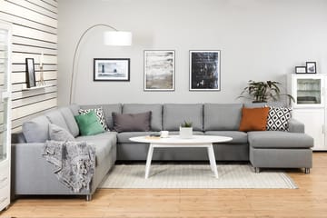 Crazy 7-seters Høyrevendt U-formet XX-Large Hjørnesofa med Divan i Stoff - Grå - Møbler - Sofaer - Hjørnesofaer - Hjørnesofa med divan