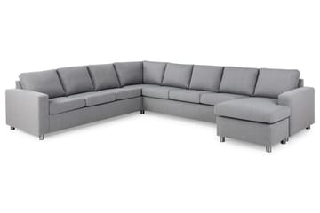 Crazy 7-seters Høyrevendt U-formet XX-Large Hjørnesofa med Divan i Stoff - Grå - Møbler - Sofaer - Hjørnesofaer - Hjørnesofa med divan