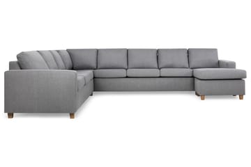 Crazy 7-seters Høyrevendt U-formet XX-Large Hjørnesofa med Divan i Stoff - Grå - Møbler - Sofaer - Hjørnesofaer - Hjørnesofa med divan