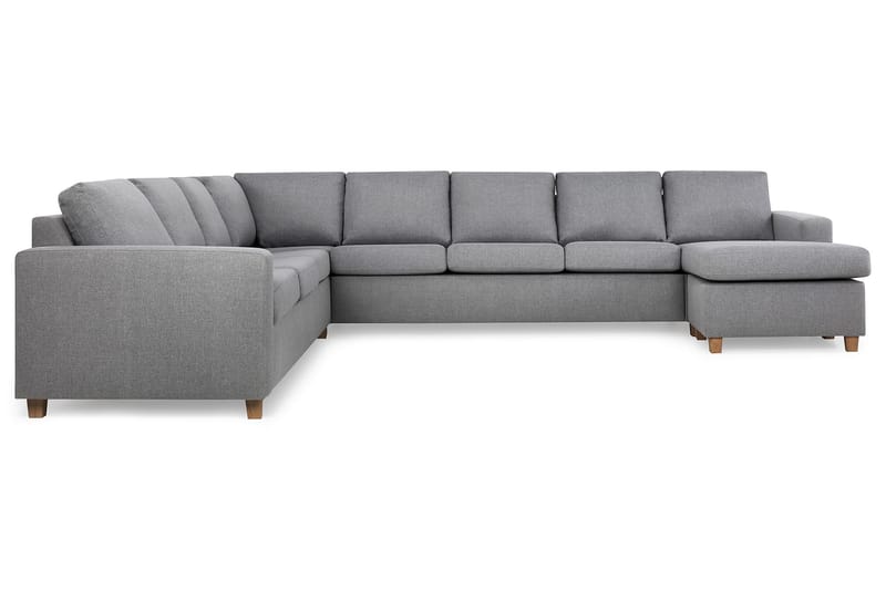Crazy 7-seters Høyrevendt U-formet XX-Large Hjørnesofa med Divan i Stoff - Grå - Møbler - Sofaer - Hjørnesofaer - Hjørnesofa med divan