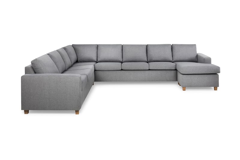 Crazy 7-seters Høyrevendt U-formet XX-Large Hjørnesofa med Divan i Stoff - Grå - Møbler - Sofaer - Hjørnesofaer - Hjørnesofa med divan