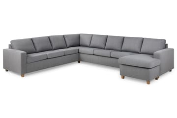 Crazy 7-seters Høyrevendt U-formet XX-Large Hjørnesofa med Divan i Stoff - Grå - Møbler - Sofaer - Hjørnesofaer - Hjørnesofa med divan