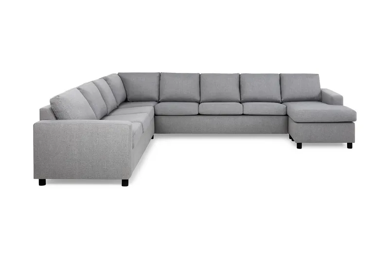 Crazy 7-seters Høyrevendt U-formet XX-Large Hjørnesofa med Divan i Stoff - Grå - Møbler - Sofaer - Hjørnesofaer - Hjørnesofa med divan