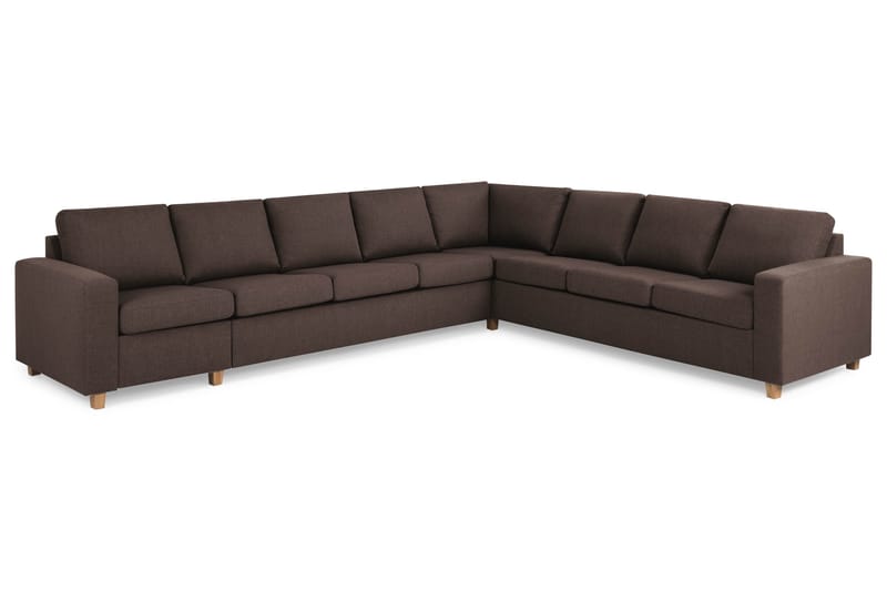 Crazy 7-seters Vendbar L-formet XX-Large Hjørnesofa i Stoff - Brun - Møbler - Sofaer - Hjørnesofaer