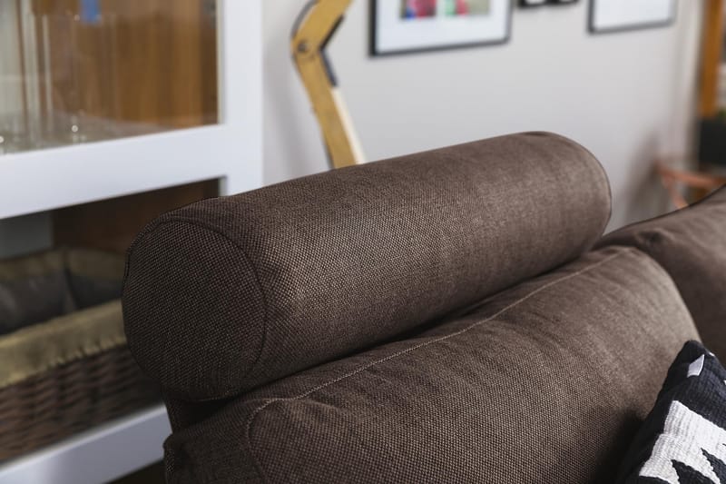 Crazy 7-seters Vendbar L-formet XX-Large Hjørnesofa i Stoff - Brun - Møbler - Sofaer - Hjørnesofaer