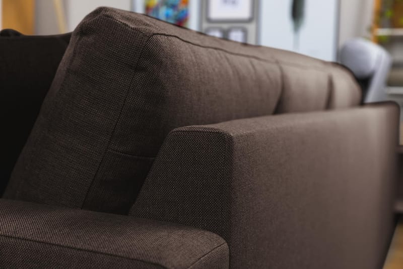 Crazy 7-seters Vendbar L-formet XX-Large Hjørnesofa i Stoff - Brun - Møbler - Sofaer - Hjørnesofaer