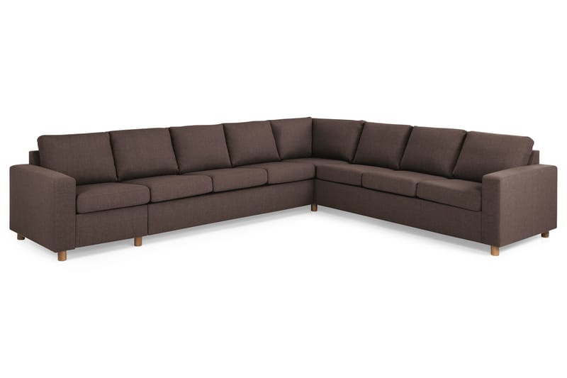 Crazy 7-seters Vendbar L-formet XX-Large Hjørnesofa i Stoff - Brun - Møbler - Sofaer - Hjørnesofaer