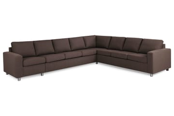 Crazy 7-seters Vendbar L-formet XX-Large Hjørnesofa i Stoff - Brun - Møbler - Sofaer - Hjørnesofaer