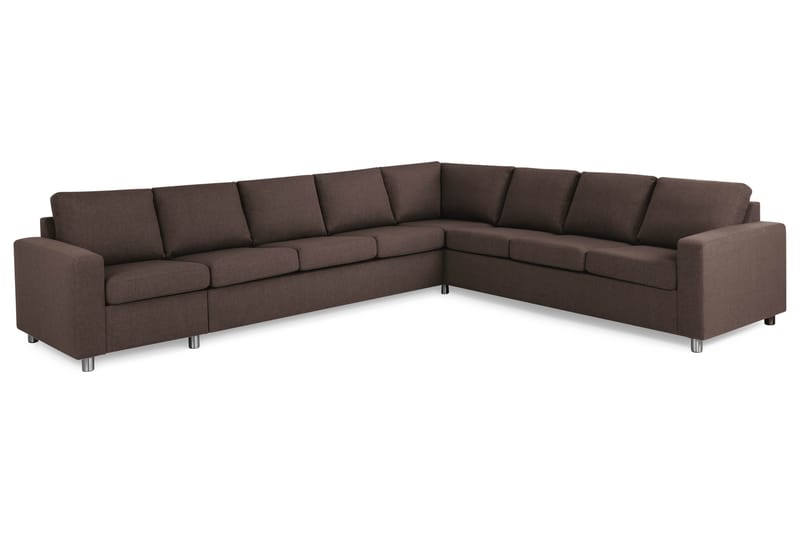 Crazy 7-seters Vendbar L-formet XX-Large Hjørnesofa i Stoff - Brun - Møbler - Sofaer - Hjørnesofaer