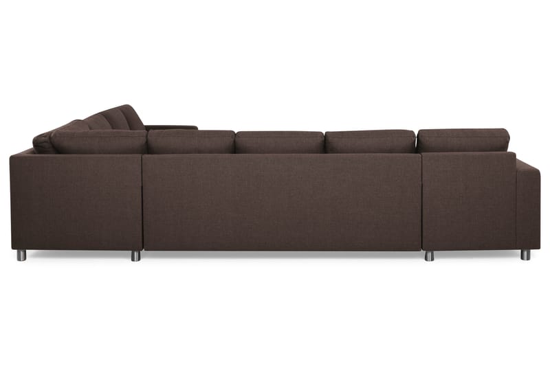 Crazy 7-seters Vendbar L-formet XX-Large Hjørnesofa i Stoff - Brun - Møbler - Sofaer - Hjørnesofaer