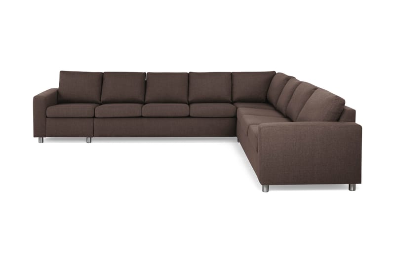 Crazy 7-seters Vendbar L-formet XX-Large Hjørnesofa i Stoff - Brun - Møbler - Sofaer - Hjørnesofaer