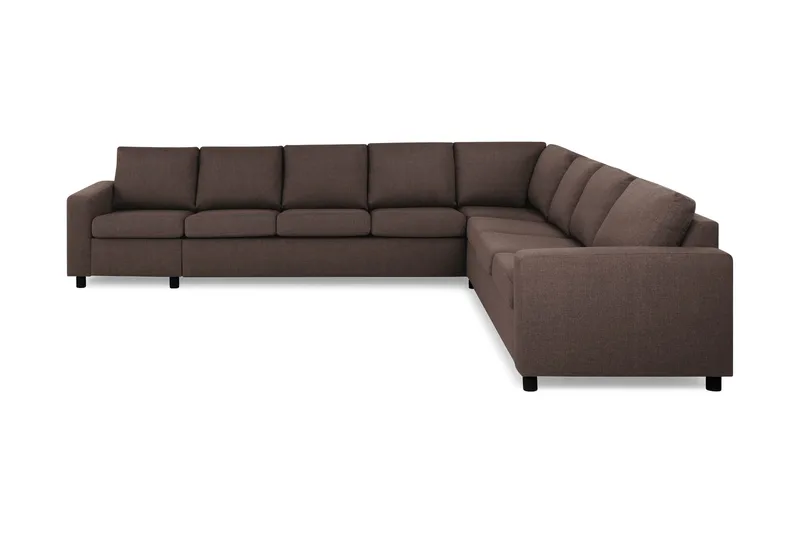 Crazy 7-seters Vendbar L-formet XX-Large Hjørnesofa i Stoff, Brun