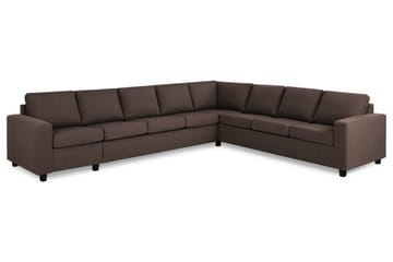 Crazy 7-seters Vendbar L-formet XX-Large Hjørnesofa i Stoff - Brun - Møbler - Sofaer - Hjørnesofaer