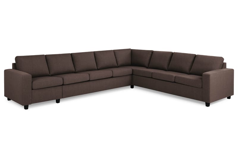 Crazy 7-seters Vendbar L-formet XX-Large Hjørnesofa i Stoff - Brun - Møbler - Sofaer - Hjørnesofaer
