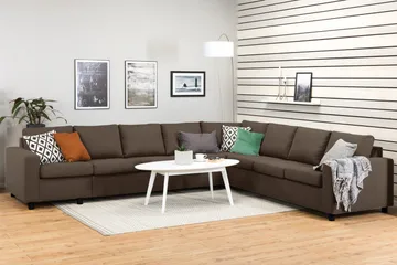 Crazy 7-seters Vendbar L-formet XX-Large Hjørnesofa i Stoff - Brun - Møbler - Sofaer - Hjørnesofaer