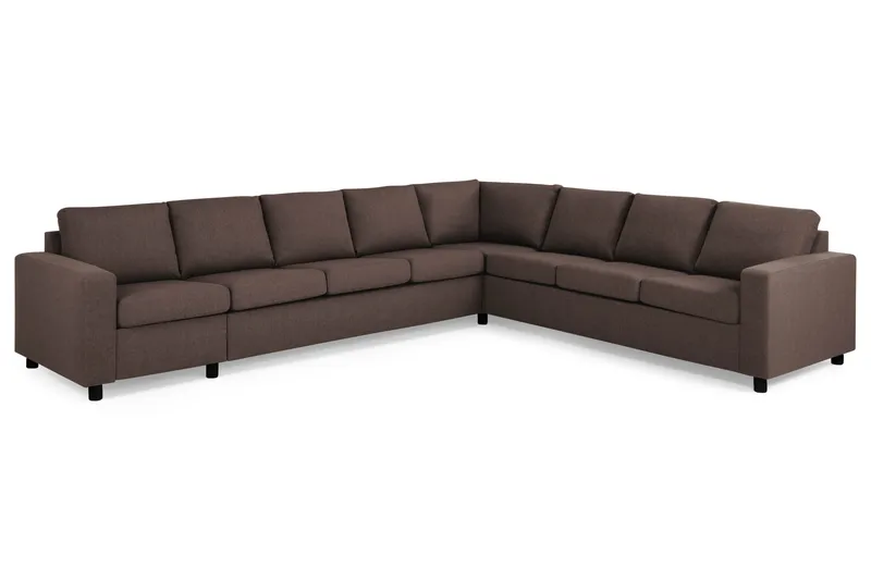 Crazy 7-seters Vendbar L-formet XX-Large Hjørnesofa i Stoff - Brun - Møbler - Sofaer - Hjørnesofaer