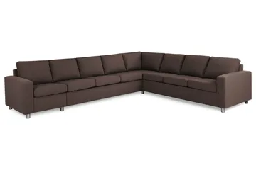 Crazy 7-seters Vendbar L-formet XX-Large Hjørnesofa i Stoff - Brun - Møbler - Sofaer - Hjørnesofaer