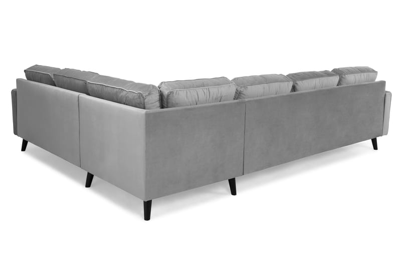 Monroe 5-seters Vendbar U-formet Hjørnesofa med Divan i Fløyel - Lys grå - Møbler - Sofaer - Hjørnesofaer - Hjørnesofa med divan