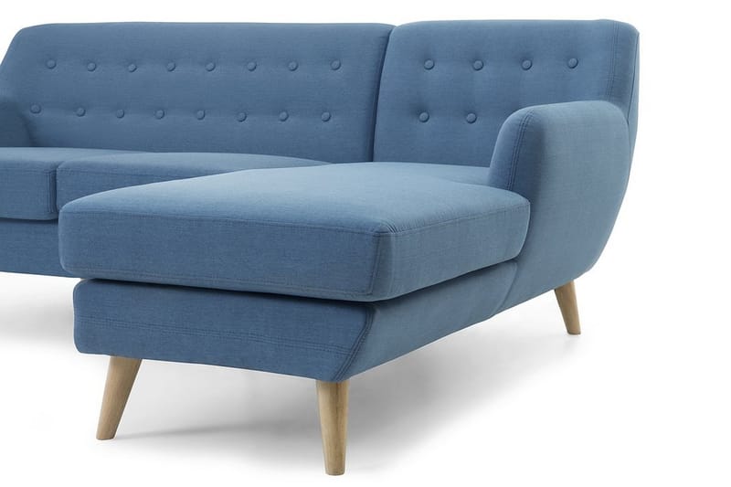 Hjørnesofa Motala 140 cm - Blå - 3 seters sofa med divan - Sofaer med sjeselong