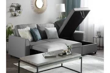 Hjørnesofa Nesna 228 cm - Grå - Møbler - Sofaer - Sovesofaer - Hjørnesovesofa