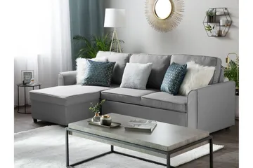 Hjørnesofa Nesna 228 cm - Grå - Møbler - Sofaer - Sovesofaer - Hjørnesovesofa