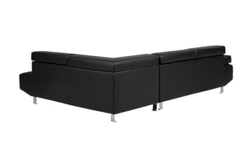 Hjørnesofa Norrea 261 cm - Svart - Møbler - Sofaer - Skinnsofaer