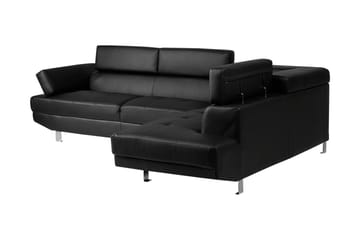 Hjørnesofa Norrea 261 cm - Svart - Møbler - Sofaer - Skinnsofaer