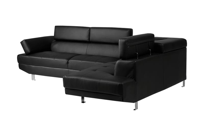 Hjørnesofa Norrea 261 cm - Svart - Møbler - Sofaer - Skinnsofaer