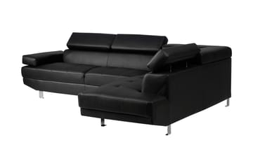 Hjørnesofa Norrea 261 cm - Svart - Møbler - Sofaer - Skinnsofaer