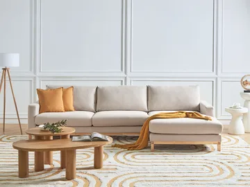 Hjørnesofa Siggard - Beige - Møbler - Sofaer - Sofaer med sjeselong - 4 seters sofa med divan