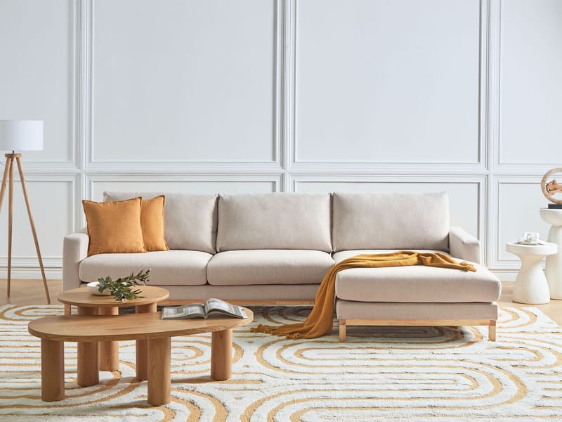 Hjørnesofa Siggard - Beige - Møbler - Sofaer - Sofaer med sjeselong - 4 seters sofa med divan