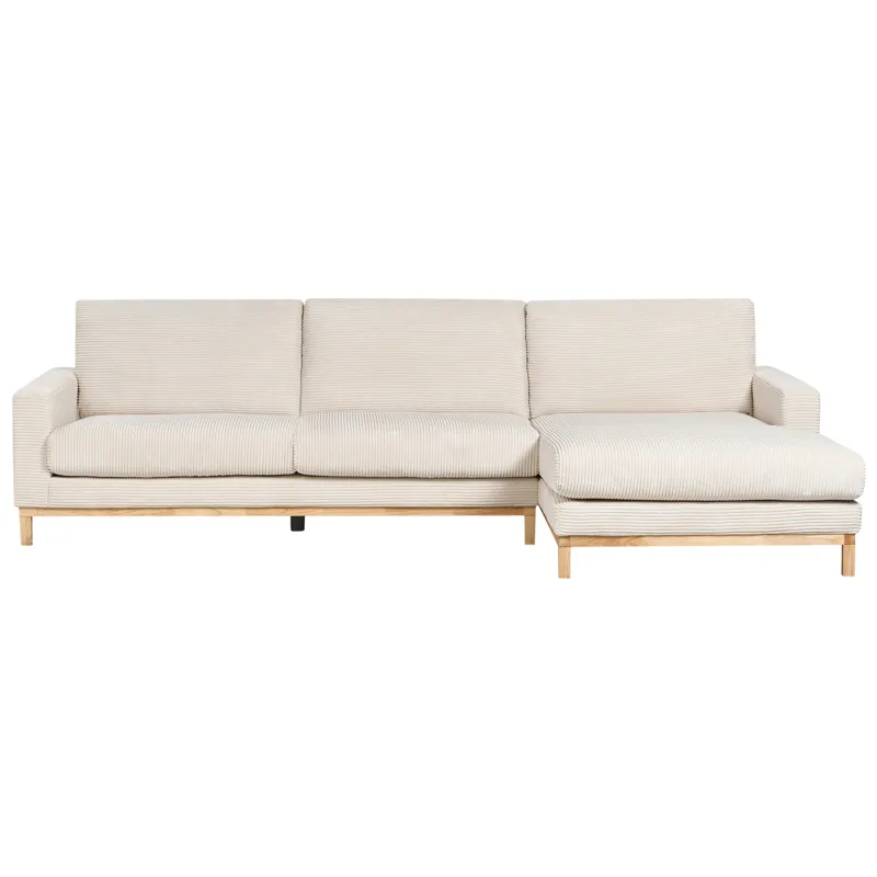 Hjørnesofa Siggard - Lys beige - Møbler - Sofaer - Sofaer med sjeselong - 4 seters sofa med divan