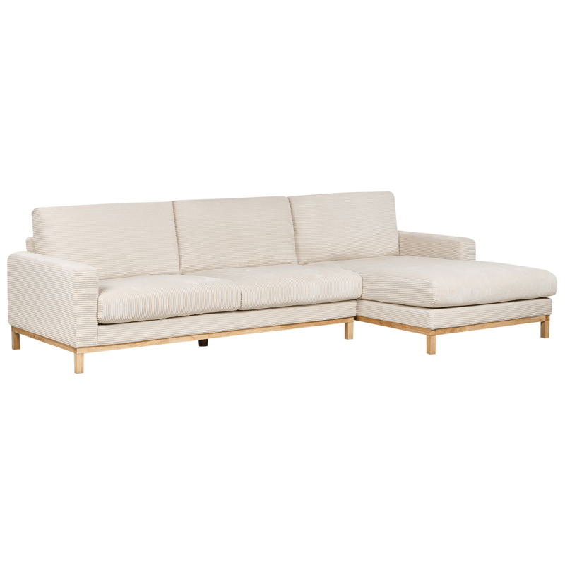 Hjørnesofa Siggard - Lys beige - Møbler - Sofaer - Sofaer med sjeselong - 4 seters sofa med divan