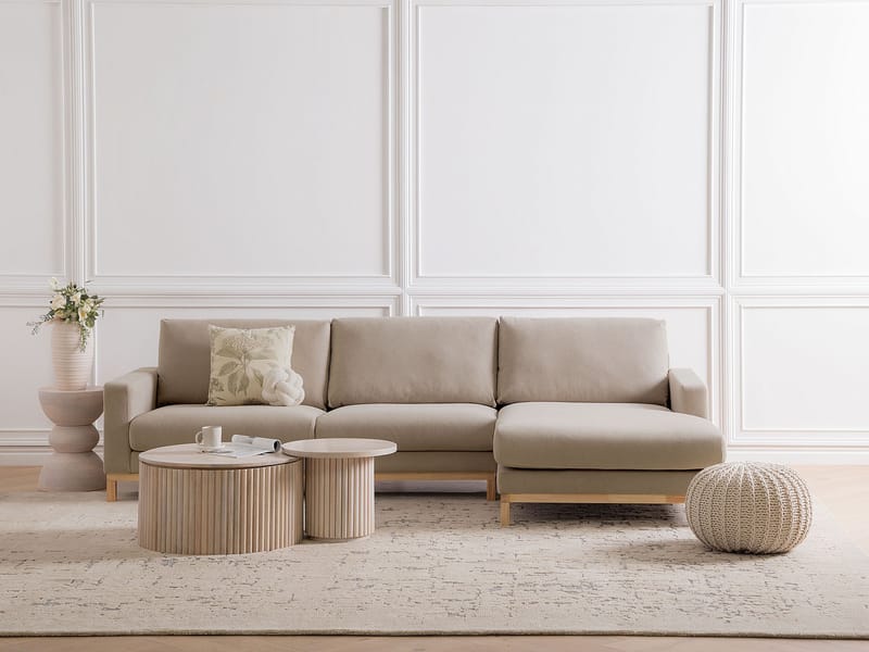Hjørnesofa Siggard - Taupe - Møbler - Sofaer - Sofaer med sjeselong - 4 seters sofa med divan