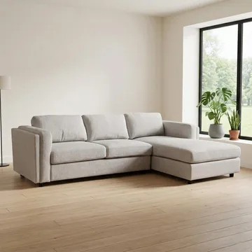 Hjørnesofa Ulnora Høyre - Grå - Møbler - Sofaer - Hjørnesofaer - Hjørnesofa med divan