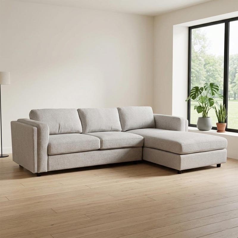 Hjørnesofa Ulnora Høyre - Grå - Møbler - Sofaer - Hjørnesofaer - Hjørnesofa med divan