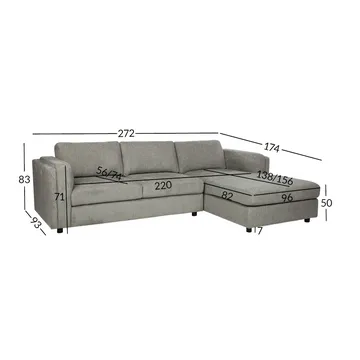 Hjørnesofa Ulnora Høyre - Grønn - Møbler - Sofaer - Hjørnesofaer - Hjørnesofa med divan