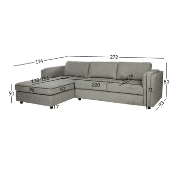 Hjørnesofa Ulnora Venstre - Grønn - Møbler - Sofaer - Hjørnesofaer - Hjørnesofa med divan
