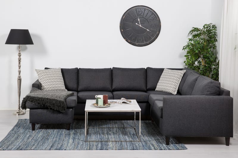 Hjørnesofa Yen med Divan Vendbar - Mørkgrå - Møbler - Sofaer - Hjørnesofaer - Hjørnesofa med divan