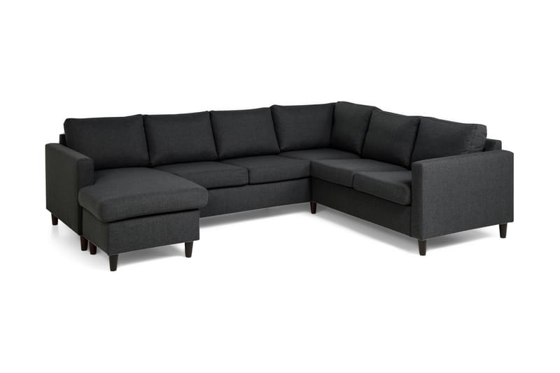 Hjørnesofa Yen med Divan Vendbar - Mørkgrå - Møbler - Sofaer - Hjørnesofaer - Hjørnesofa med divan