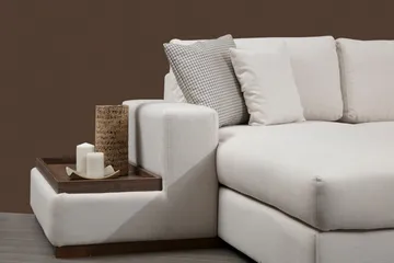Huelva 6-seter U-formet Hjørnesofa med Divan i Stoff - Kremhvit - Møbler - Sofaer - Hjørnesofaer - Hjørnesofa med divan