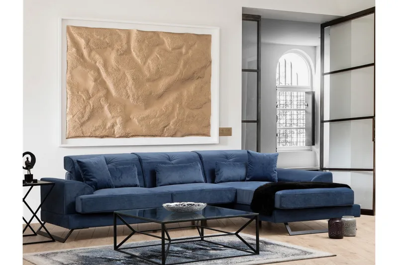 Jaraad Divansofa 3-seters, Blå