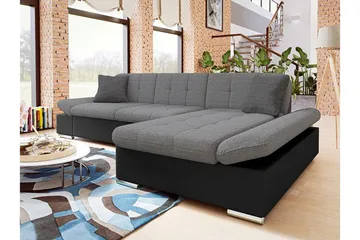Kintore 3-sits Hörnsoffa Black/Grey - Møbler - Sofaer - Hjørnesofaer