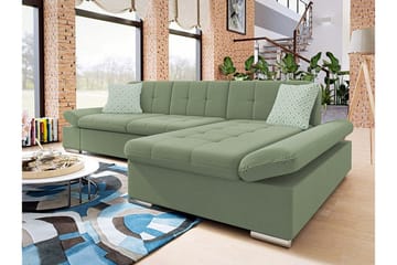 Kintore 3-sits Hörnsoffa Light green - Møbler - Sofaer - Sofaer med sjeselong - 3 seters sofa med divan